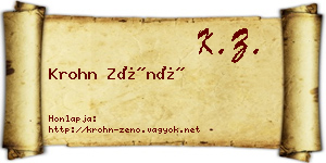 Krohn Zénó névjegykártya